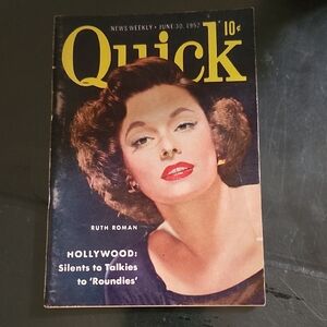 VINTAGE QUICK MAGAZINE with RUTH ROMAN on the COVER - JUNE 1952